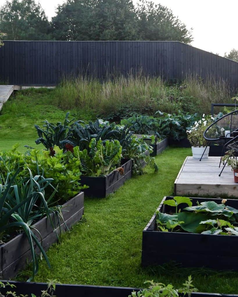 large horizontal garden vegetable beds