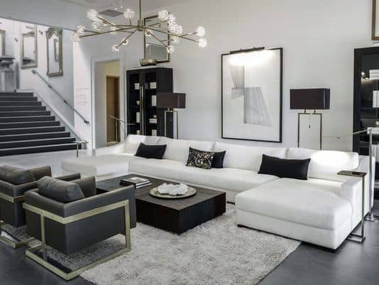 Luxury white living room sofa