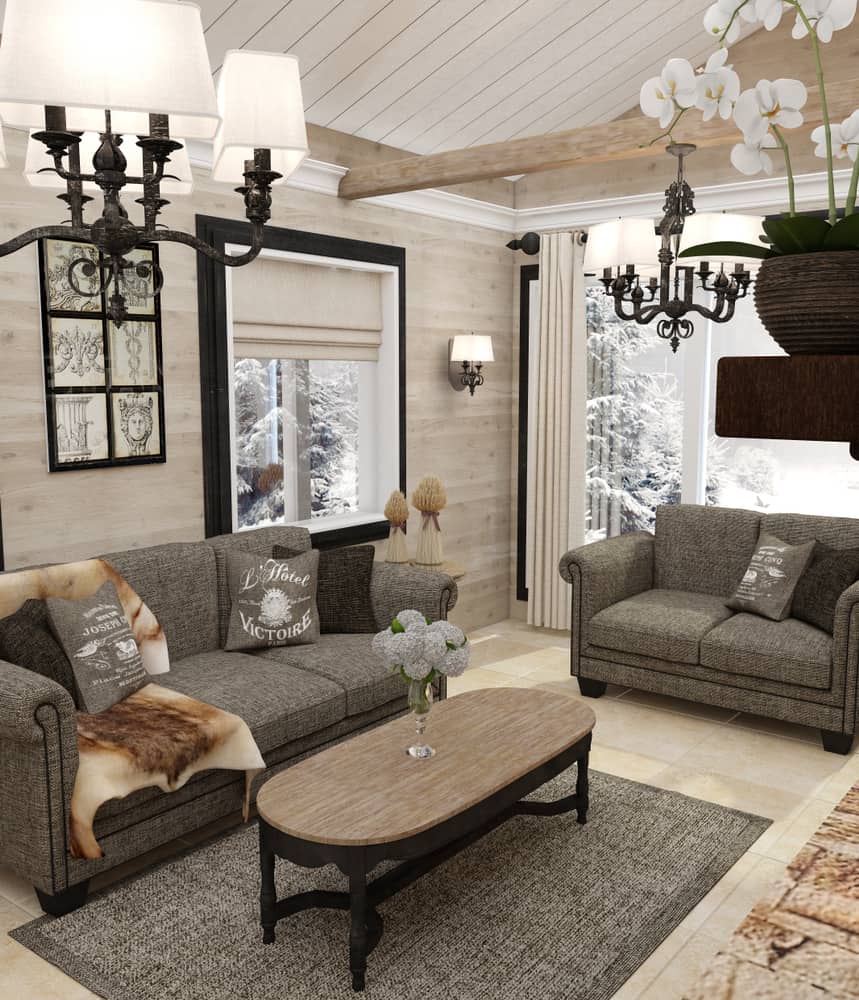 Rustic cottage style cottage living room 