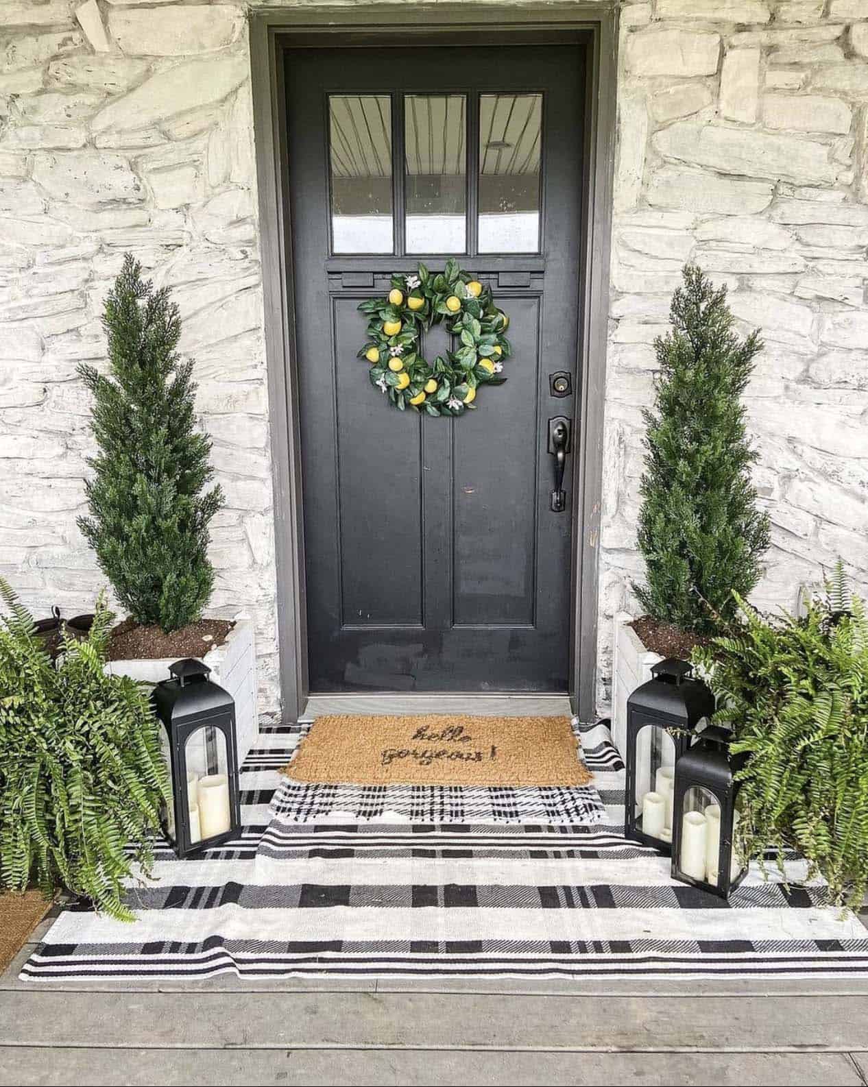 Porch with lemon wreath