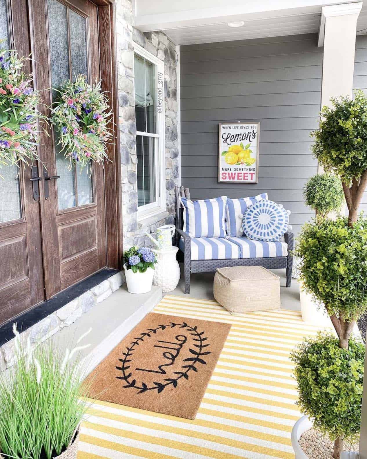 Spring porch with splashes of yellow