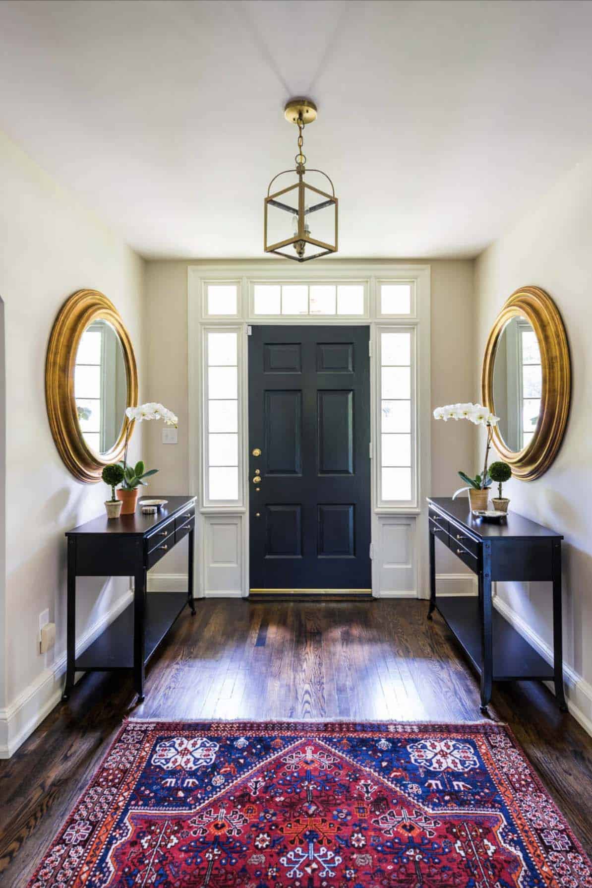 elegant colonial-style house entrance