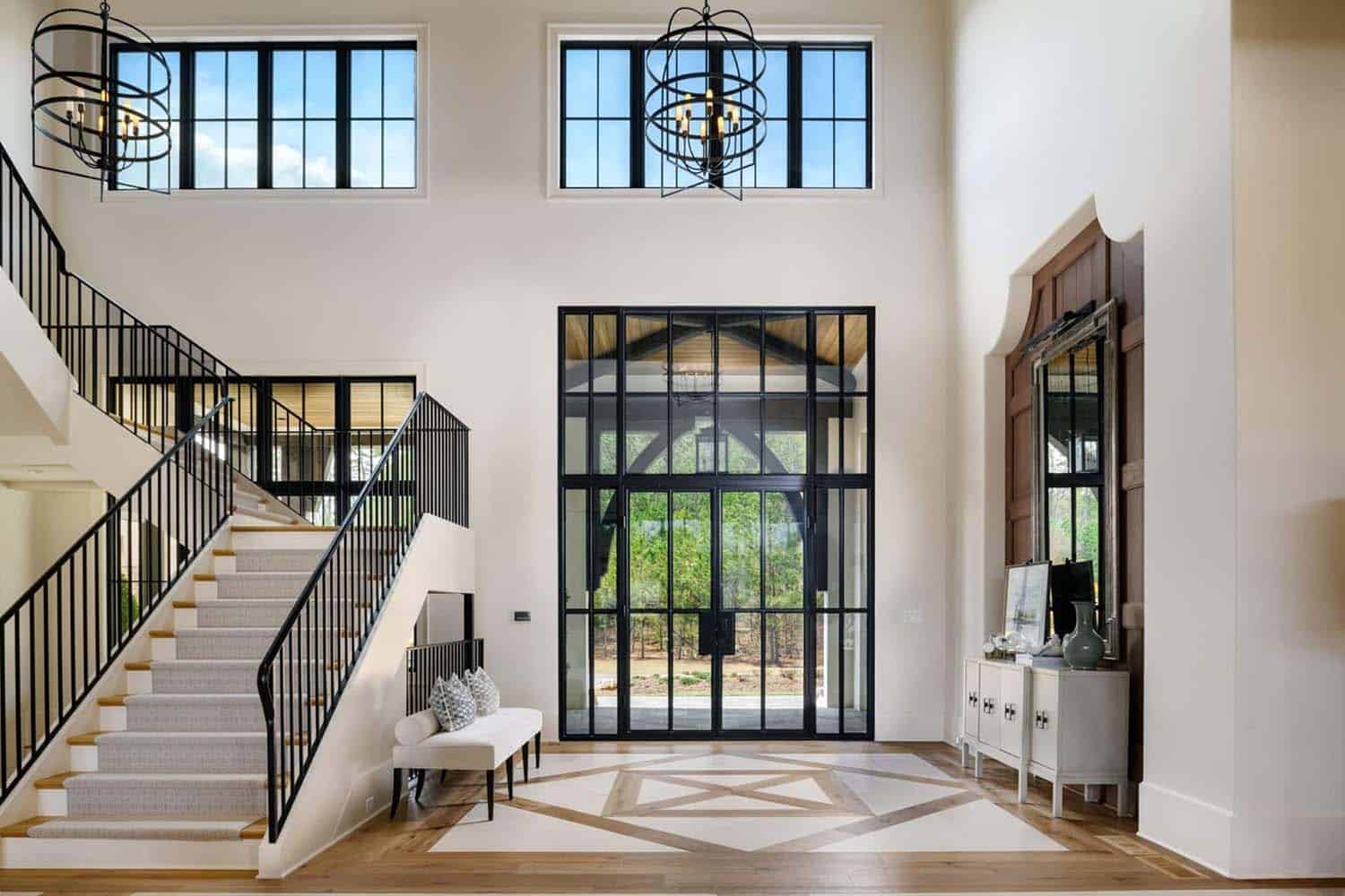 Large foyer with stairs