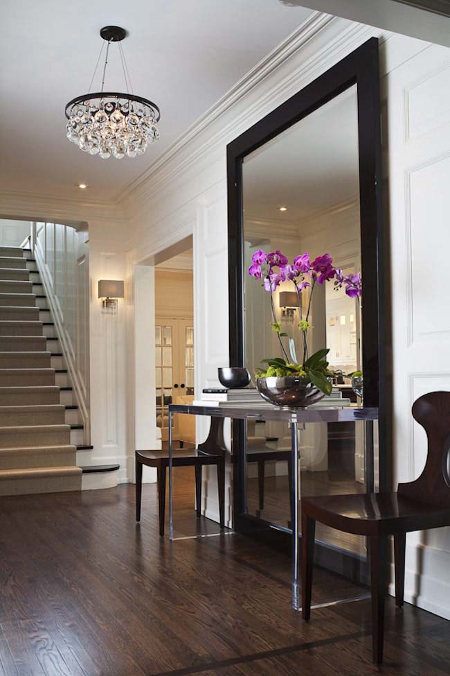Floor to ceiling mirror for a small foyer