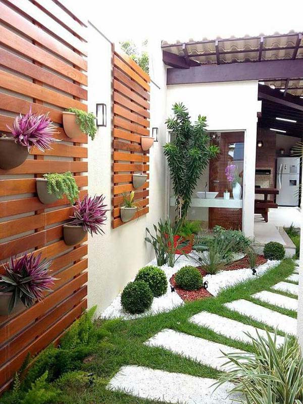Modern landscaping idea around the house