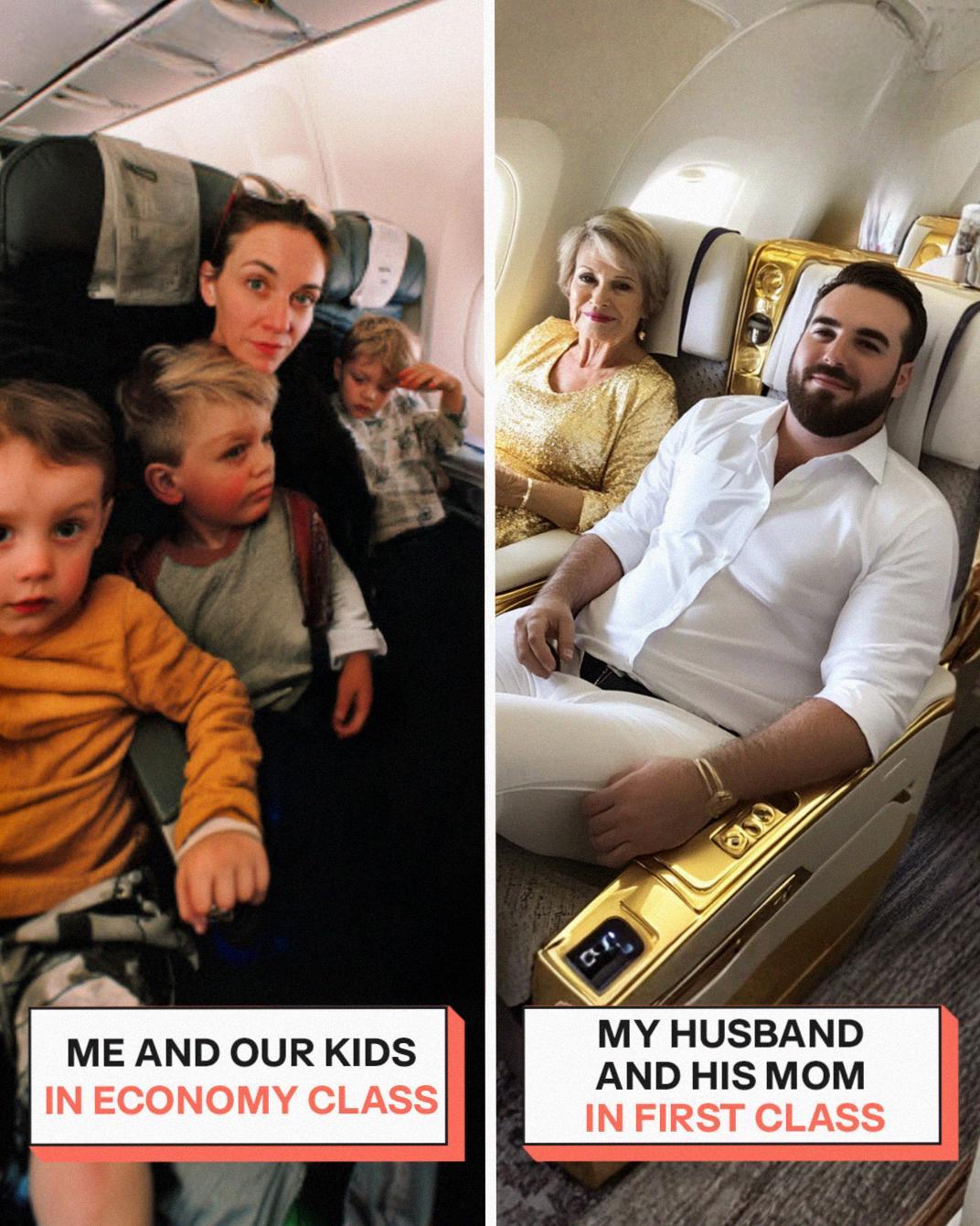 My Husband Booked First-Class Seats for Himself and His Mother — How I Responded After Our Children Were Left in Economy
