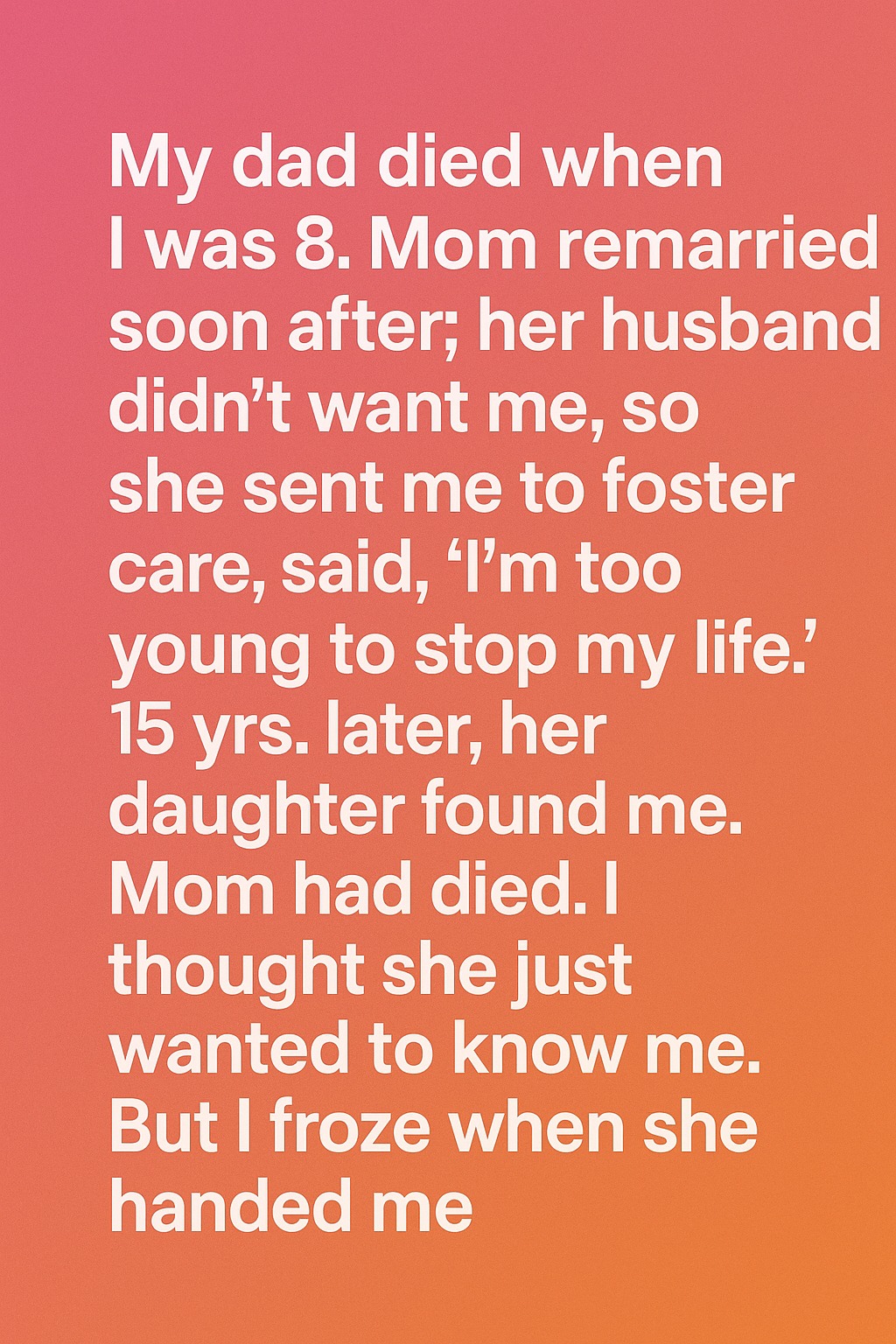 A Letter From the Past: The Day I Finally Understood Why My Mother Chose to Let Me Go