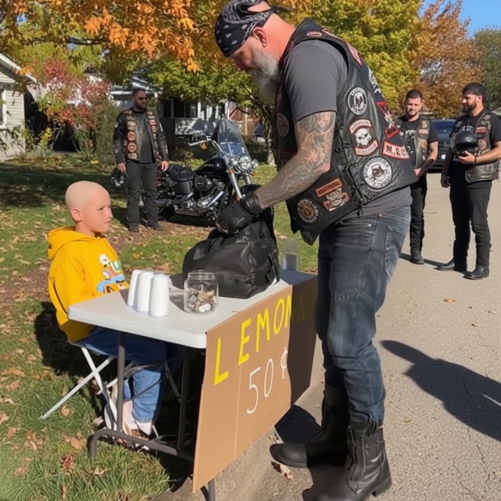 Bikers Stop at a Lemonade Stand After Noticing a Hidden Message