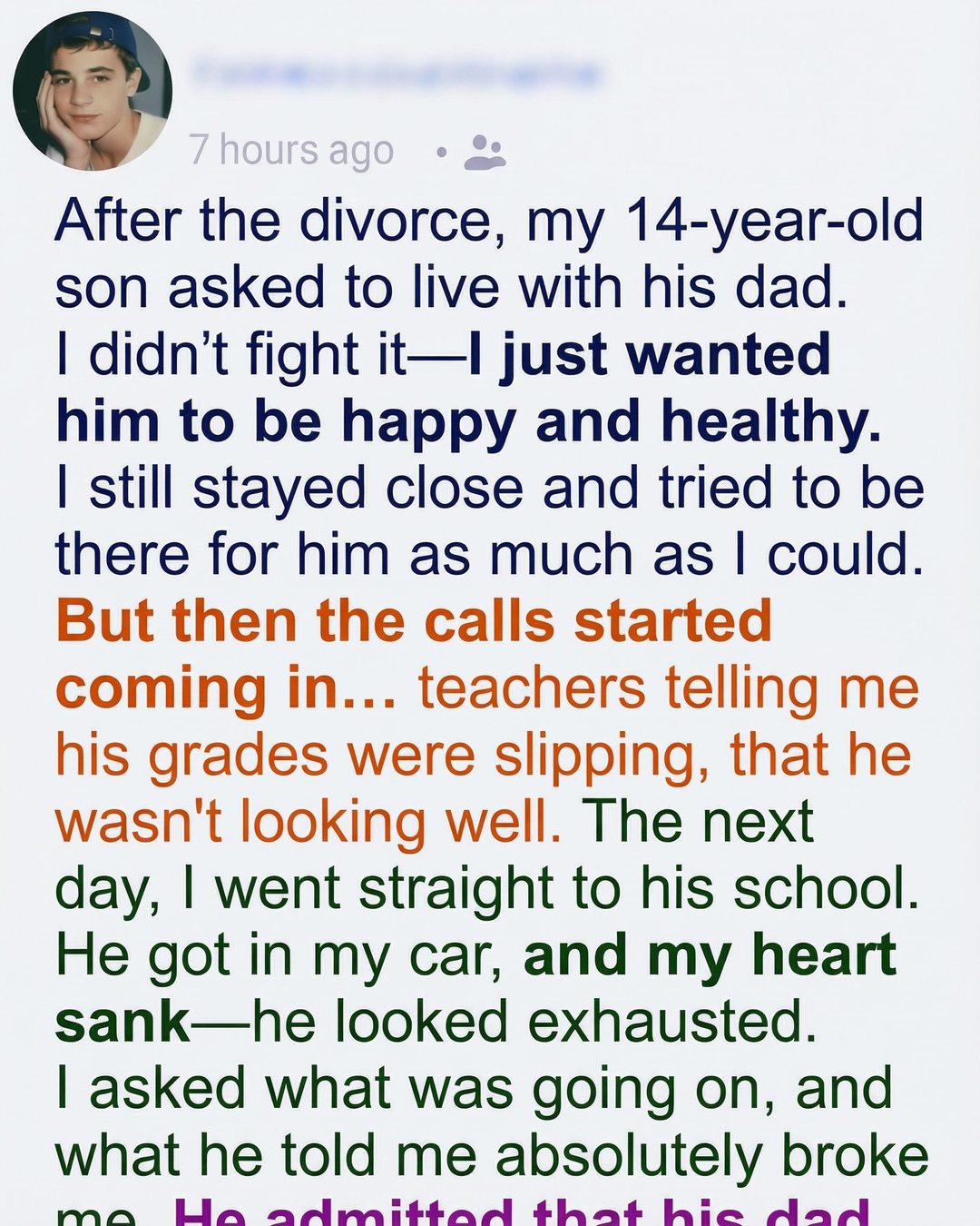 I Learned the Truth Behind Why My Son Was Having a Hard Time After Moving in With His Dad