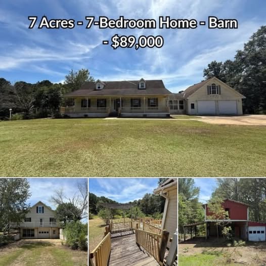7-Acre Property with 7-Bedroom Home and Barn