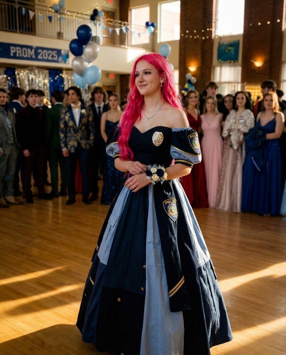 My Daughter Wore a Prom Dress Made from Her Late Father’s Uniform—Then One Moment Changed Everything