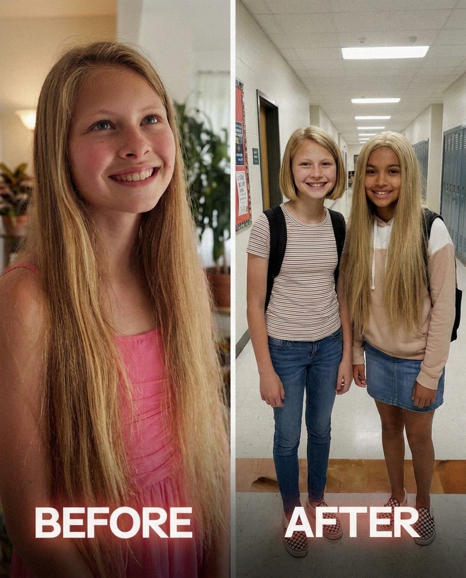 My Daughter Cuts Her Hair for a Classmate, Followed by a Call from School That Became an Unforgettable Moment