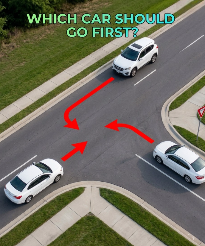 Can You Solve This Traffic Scenario? Drivers Debate Who Has the Right of Way