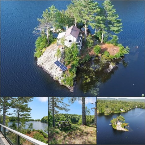 Private Island Retreat on Nay Pond Offers Peaceful Nature Getaway