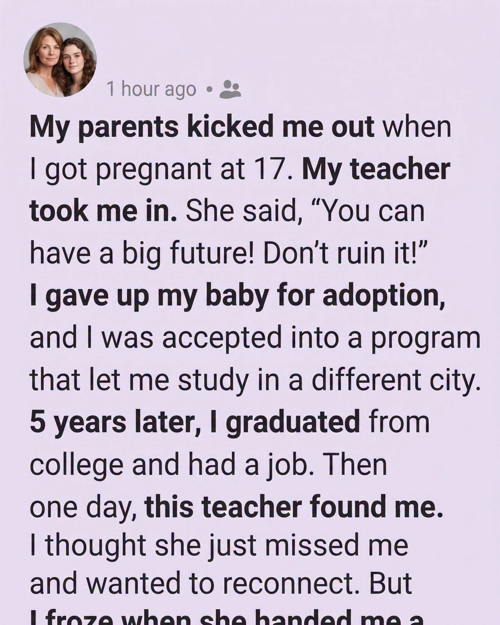 I Was Seventeen, Pregnant, and Standing on the Front Porch with a Single Suitcase When My English Teacher Changed Everything