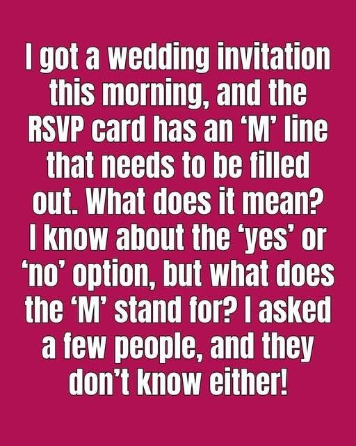What Does the M Mean on an RSVP Card?