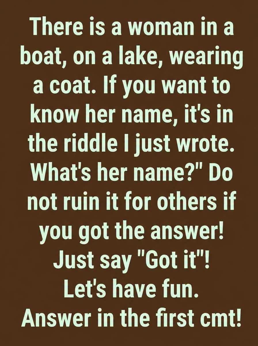 Can You Solve This Simple Riddle About a Woman Sitting in a Boat?