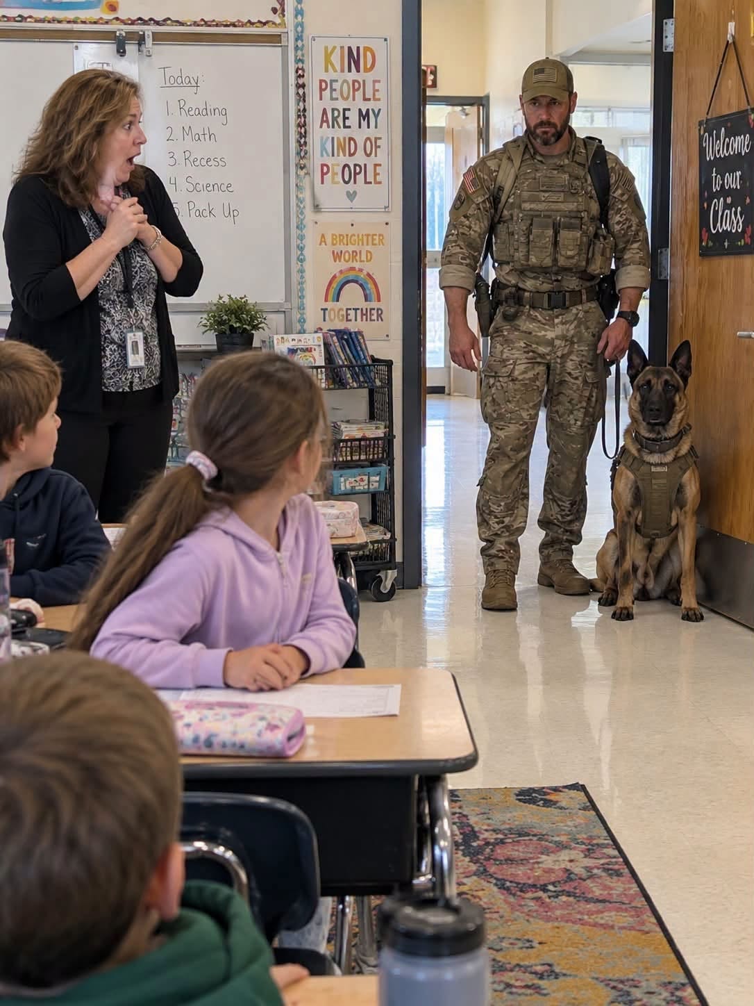 An Eight-Year-Old’s Story About Her Marine Father and His Working Dog Sparks an Unexpected Dispute